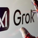 　米ＡＩ新興企業「ｘＡＩ」と同社の対話型生成ＡＩ「グロック」のロゴ＝２０２５年２月（ロイター＝共同）
