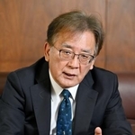 　インタビューに答える東邦ガスの山碕聡志社長