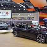 　広州国際モーターショーのトヨタ自動車のブース＝昨年１１月、中国広東省広州市