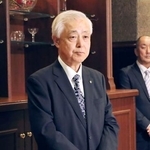 　水戸市で取材に応じる日本原子力発電の村松衛社長＝９日午後