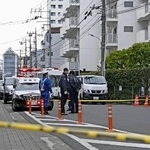 　事件現場となったマンション周辺＝８日午後、東京都大田区