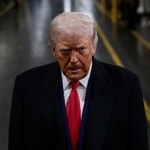 　トランプ米大統領＝１３日、ミシガン州ディアボーン（ロイター＝共同）