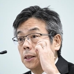 　５日、浜岡原発の審査を巡る不適切事案について、臨時記者会見する中部電力の林欣吾社長＝名古屋市