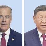 　カナダのカーニー首相（左）、中国の習近平国家主席