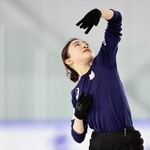 　練習を公開したフィギュアスケート女子の千葉百音＝木下アカデミー京都アイスアリーナ