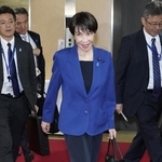 　６日、自民党本部に入る高市早苗首相＝東京・永田町