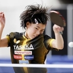 　女子シングルス４回戦を突破した松島美空＝東京体育館