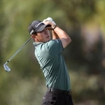 　アメリカン・エキスプレス第１ラウンドでプレーする中島啓太＝２２日、米カリフォルニア州ラキンタ（ＡＰ＝共同）