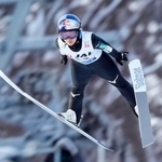 　予選で飛躍する高梨沙羅＝大倉山