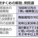 　異例ずくめの解散、衆院選