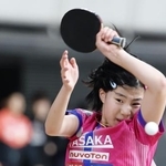 　女子シングルス５回戦で敗れた松島美空＝東京体育館