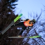 　ノルディックスキー・ジャンプ男子のフライング世界選手権に出場した二階堂蓮＝２３日、オーベルストドルフ（ゲッティ＝共同）