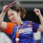 　女子シングルスで準決勝に進んだ木原美悠＝東京体育館