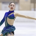 　女子ＳＰ　演技する星槎国際・岡万佑子＝宇都宮市スケートセンター