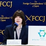 　記者会見する元自衛官の五ノ井里奈さん＝２６日午後、東京都千代田区