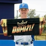 　日本ハムの今季のチームスローガン「ＤＯＭＩれ！」を発表した清宮幸＝沖縄県名護市