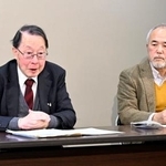 　記者会見で衆院選候補者への質問状の回答結果を公表する新潟水俣病被害者団体＝３０日午後、新潟県庁