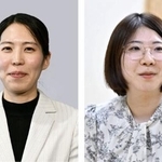 　福間香奈女流名人（左）、西山朋佳女流二冠
