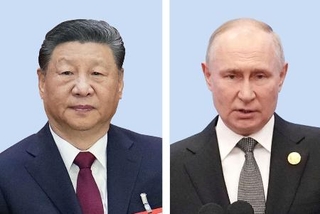 　中国の習近平国家主席（左）とロシアのプーチン大統領