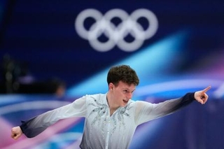 　フィギュアスケート男子ショートプログラムにラトビア代表で出場したフェディル・クリシュ＝１０日、ミラノ（ＡＰ＝共同）