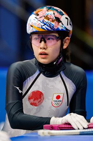 　ミラノ・コルティナ冬季五輪のスピードスケート・ショートトラック女子５００メートルに出場した金井莉佳＝１２日、イタリア・ミラノ（共同）