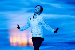 　エキシビションの練習をする中井亜美＝２０日、ミラノ（共同）