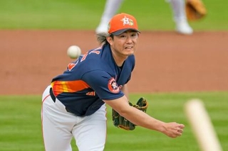 　メッツ戦に先発で初登板したアストロズ・今井。１回を１安打無失点だった＝ウェストパームビーチ（共同）