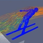 　スーパーコンピューター「富岳」を使った小林陵侑のジャンプのシミュレーション（神戸大、北翔大、理研提供）