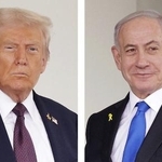 　トランプ米大統領、イスラエルのネタニヤフ首相（いずれもゲッティ＝共同）