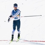 　男子距離複合　２２位でゴールする広瀬崚＝テーゼロ（共同）