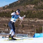 　男子距離複合　後半フリーで力走する広瀬崚＝テーゼロ（共同）