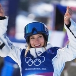 　ミラノ・コルティナ冬季五輪のフリースタイルスキー予選に出場した谷愛凌＝７日、イタリア・リビーニョ（ＡＰ＝共同）