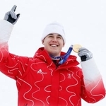 　男子スーパー大回転で金メダルを獲得したフラニョ・フォンアルメン＝ボルミオ（共同）