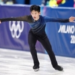 　フィギュアスケート男子ＳＰで演技する台湾の李宇翔＝１０日、ミラノ（共同）