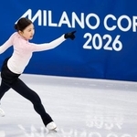 　公式練習で調整する千葉百音＝ミラノ（共同）