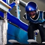 　ラージヒルで公式練習に臨む高梨沙羅＝プレダッツォ（共同）