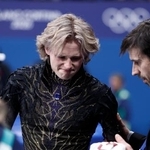 　男子フリーの演技を終えたイリア・マリニン＝ミラノ（共同）