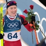 　バイアスロン女子７・５キロスプリントを制したマレン・シルケーデ＝１４日、アンテルセルバ（ＡＰ＝共同）