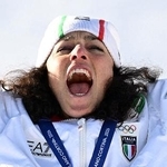 　アルペンスキーの女子大回転を制したイタリアのブリニョネ＝１５日（ロイター＝共同）
