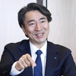 　インタビューに応じる日本たばこ産業の筒井岳彦社長