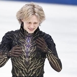 　男子フリーの演技を終えたイリア・マリニン＝１３日、ミラノ（共同）