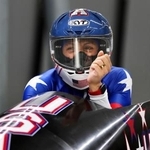 　ボブスレー女子１人乗りで優勝したエラナ・マイヤーズテーラー＝１６日、コルティナダンペッツォ（ゲッティ＝共同）