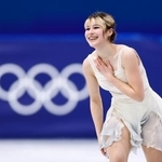 　女子ＳＰの演技を終えたアリサ・リュウ＝ミラノ（共同）