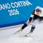 　男子１５００メートル　滑走する蟻戸一永。２６位だった＝ミラノ（共同）