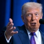 　トランプ米大統領＝１９日、ワシントン（ゲッティ＝共同）