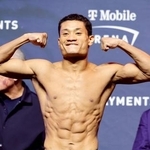 　ＷＢＡスーパーライト級タイトルマッチの前日計量をクリアした平岡アンディ＝２０日、ラスベガス（ゲッティ＝共同）