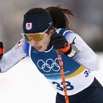 　７日の女子距離複合の前半クラシカルで力走する土屋正恵＝テーゼロ（共同）