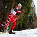 　男子５０キロクラシカルで金メダルを獲得したノルウェーのヨハンネスヘスフロト・クレボ。全６種目制覇を達成した＝テーゼロ（共同）