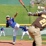 　パドレス戦に先発で初登板したカブス・今永＝メサ（共同）