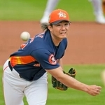 　メッツ戦に先発で初登板したアストロズ・今井。１回を１安打無失点だった＝ウェストパームビーチ（共同）